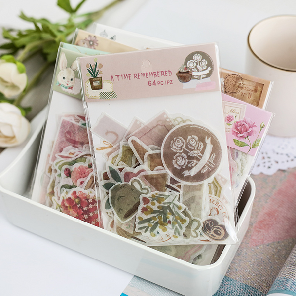 64PCS Cute Journal Stickers