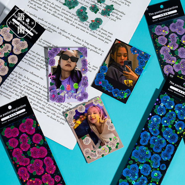 Field Rose Laser Stickers