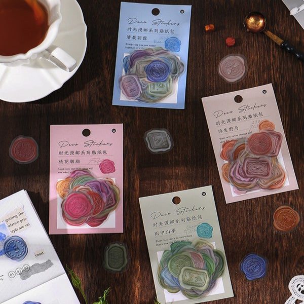 40PCS PET Simulation Sealing Wax Stickers