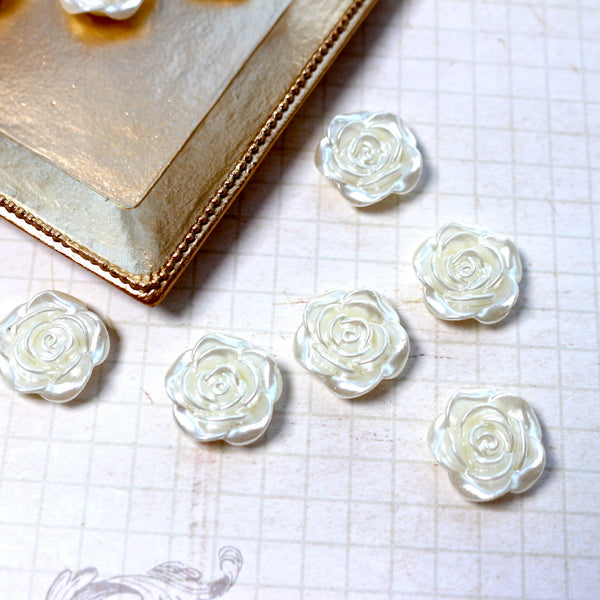 5PCS Stereoscopic Rose Faux Pearl Patch