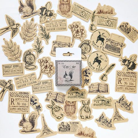46Pcs Kraft Stickers