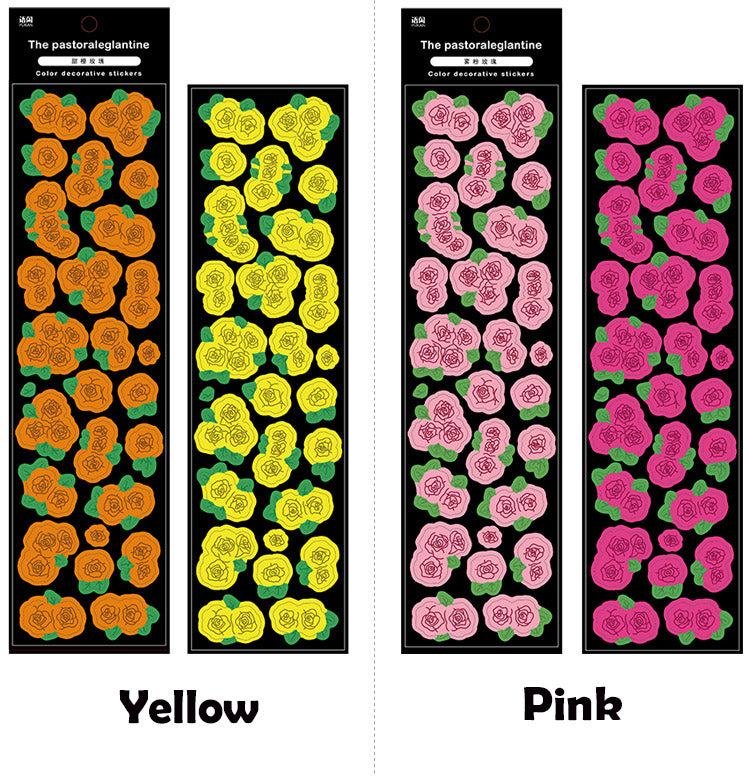 Field Rose Laser Stickers