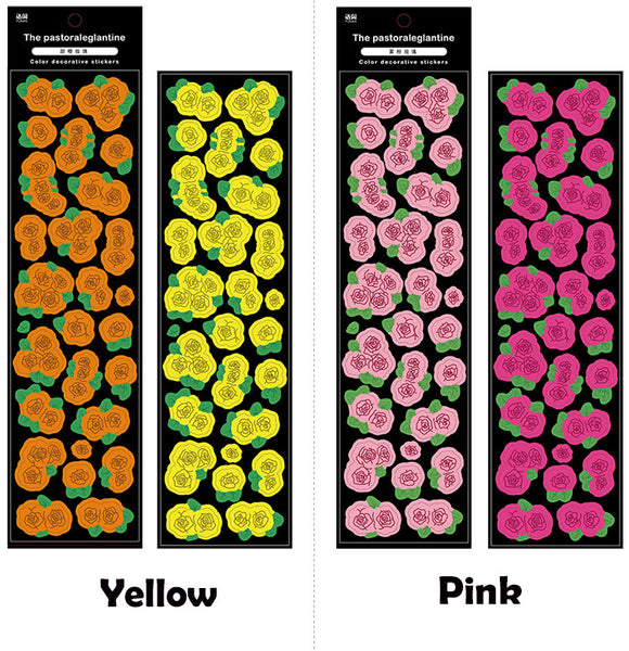 Field Rose Laser Stickers
