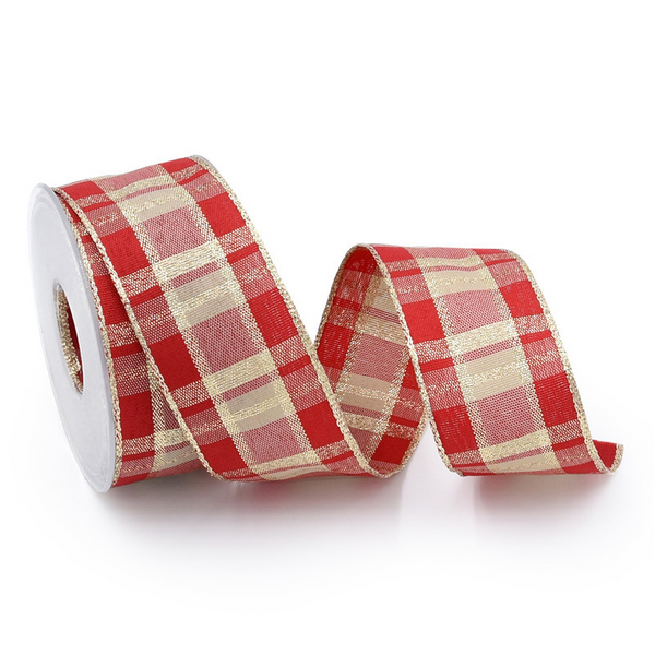 Decorative Christmas Glitter Lattice Ribbon