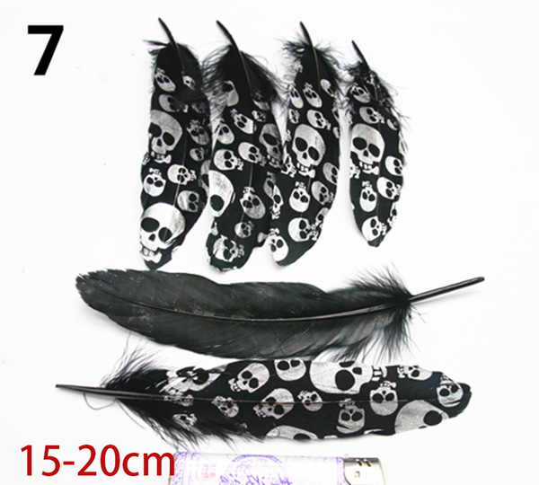 10PCS Natural Golden Black Feather