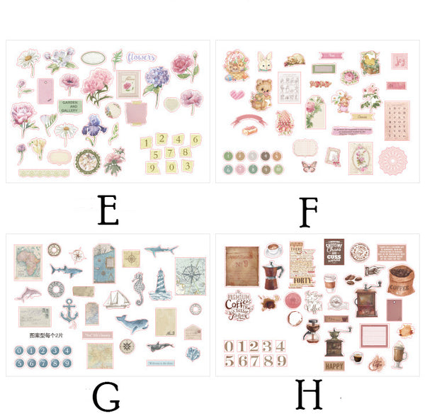 64PCS Cute Journal Stickers