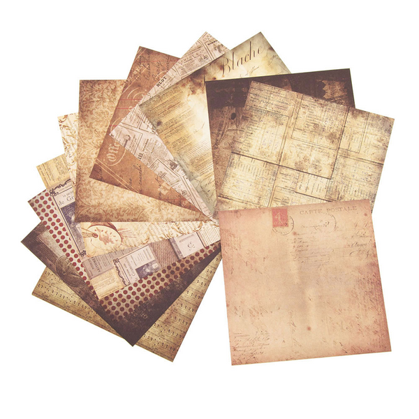 24PCS 15CM*15CM Vintage Scrapbook Paper