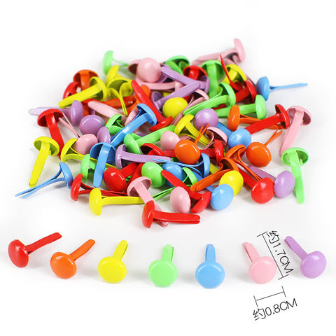 100 Pcs Coloured Paper Fasteners Brads