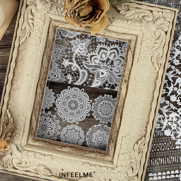 8PCS PET Background Transparent Paper
