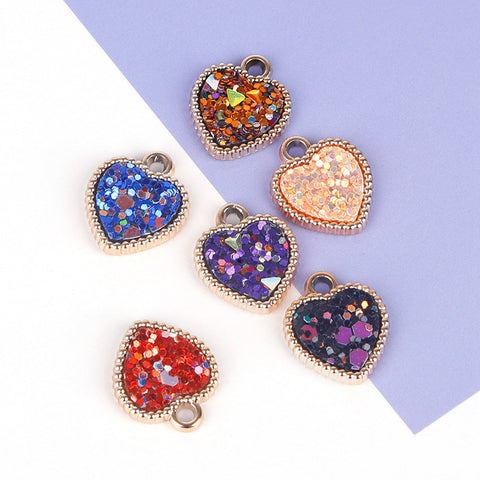 6pcs Love Alloy Pendants