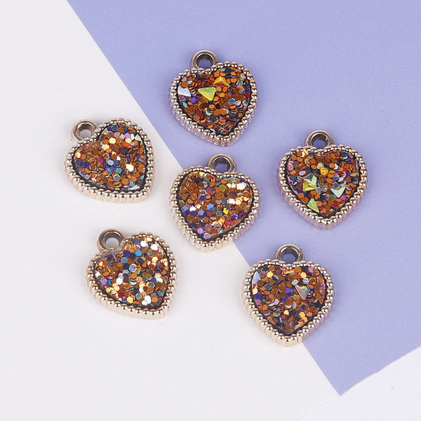 6pcs Love Alloy Pendants