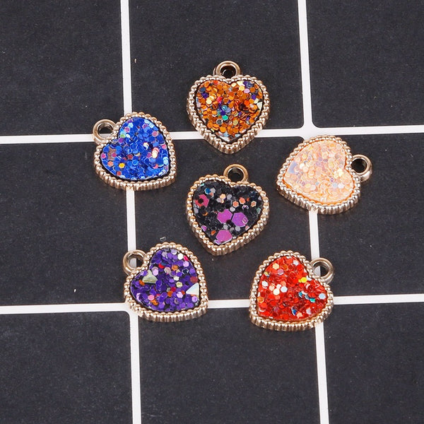 6pcs Love Alloy Pendants