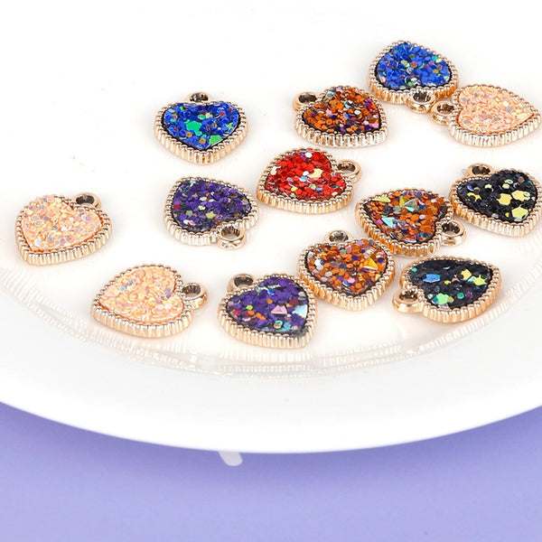 6pcs Love Alloy Pendants