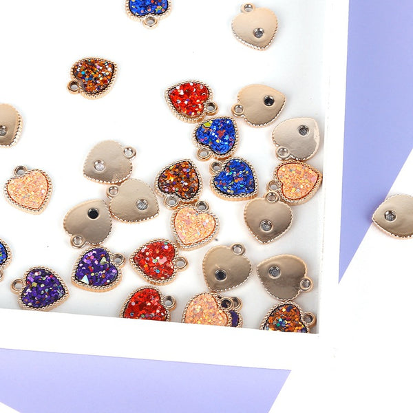6pcs Love Alloy Pendants