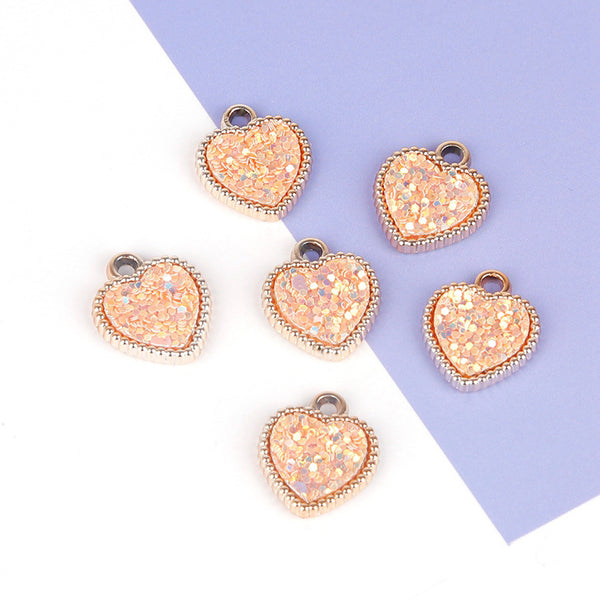 6pcs Love Alloy Pendants