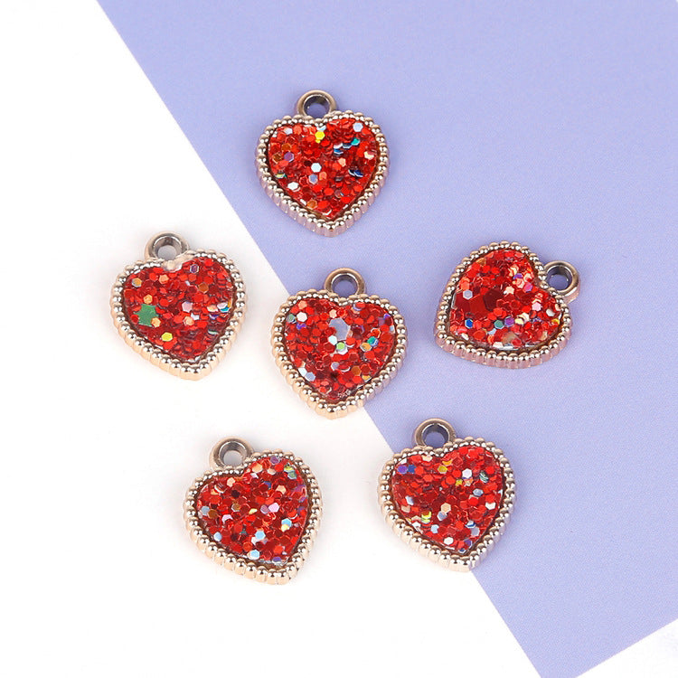 6pcs Love Alloy Pendants