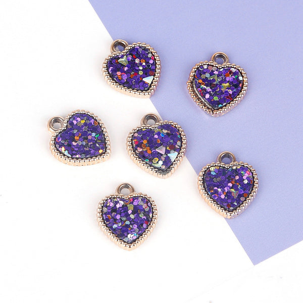 6pcs Love Alloy Pendants