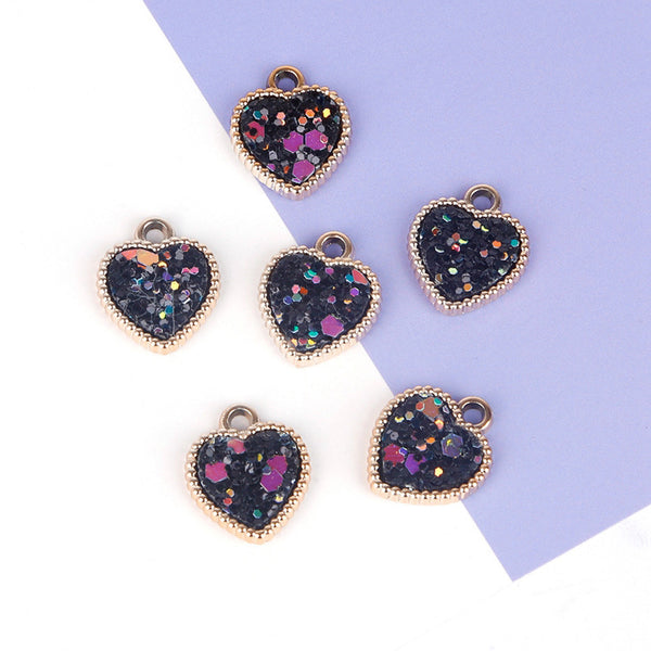6pcs Love Alloy Pendants
