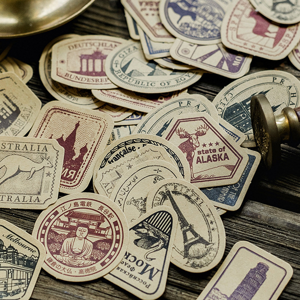 56PCS Vintage Kraft Label Stickers