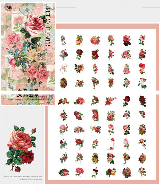 60PCS Flower Shop Series Sticker Bag