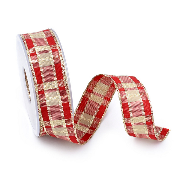 Decorative Christmas Glitter Lattice Ribbon