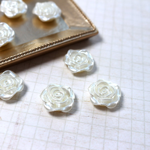 5PCS Stereoscopic Rose Faux Pearl Patch