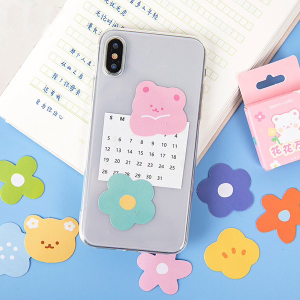 46PCS Flowers Bear Decorative Stickers