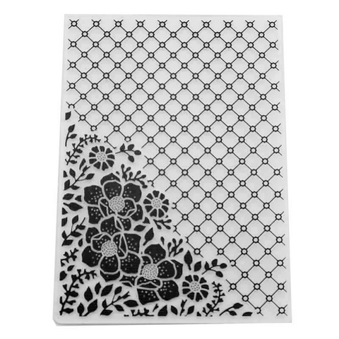 Grid Rose Embossing Folder