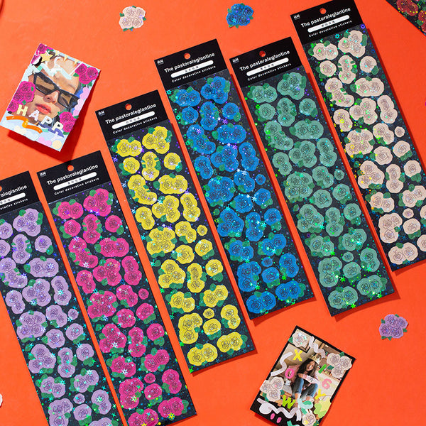 Field Rose Laser Stickers