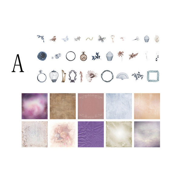 70PCS European Classical Mixed Paper Scrapbook Material Package
