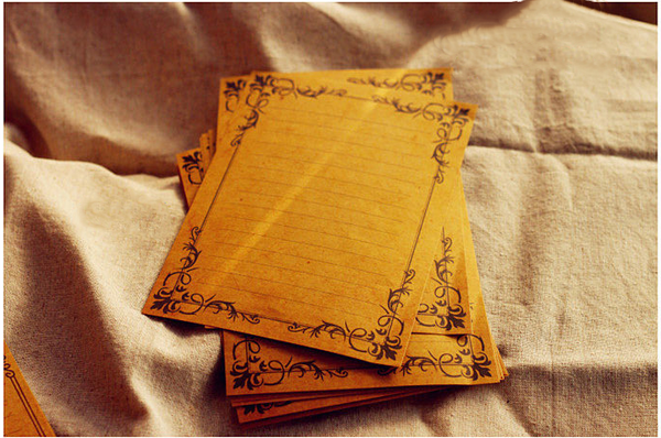 8PCS Vintage European Lace Kraft Paper Letterheads