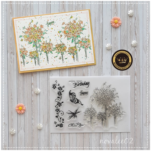 Butterfly Flower Stamps