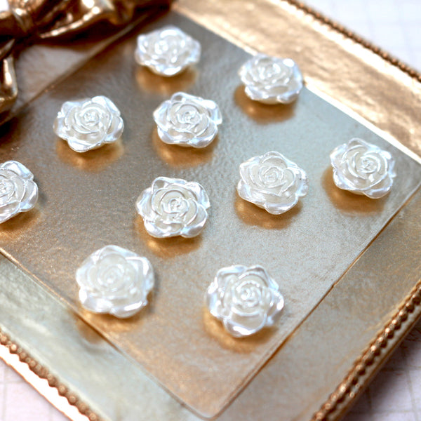 5PCS Stereoscopic Rose Faux Pearl Patch