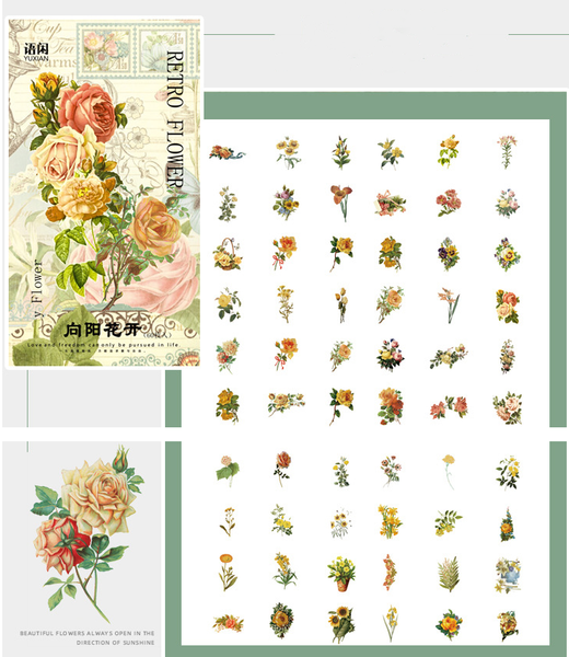 60PCS Flower Shop Series Sticker Bag