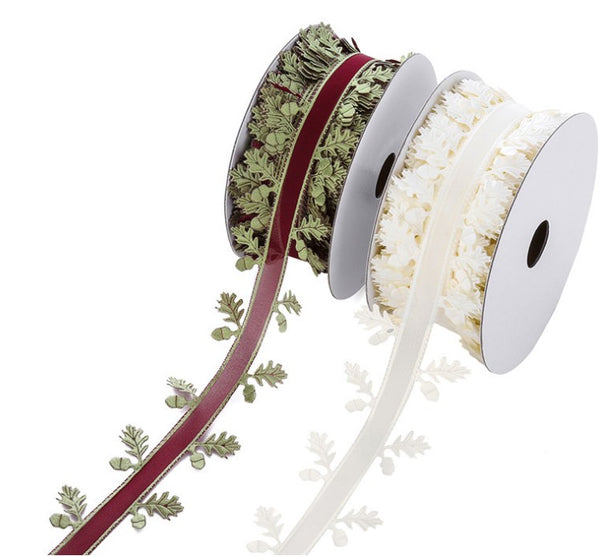 Christmas Leaves Ribbon