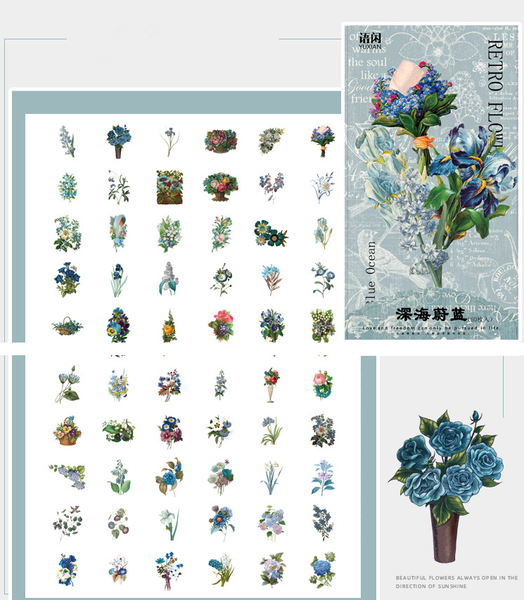 60PCS Flower Shop Series Sticker Bag
