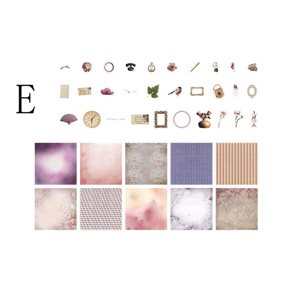 70PCS European Classical Mixed Paper Scrapbook Material Package
