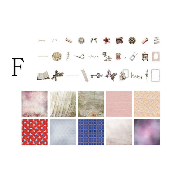70PCS European Classical Mixed Paper Scrapbook Material Package