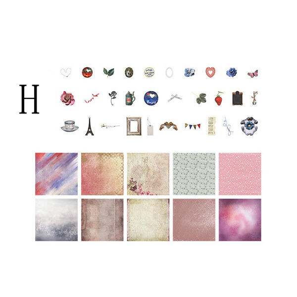 70PCS European Classical Mixed Paper Scrapbook Material Package