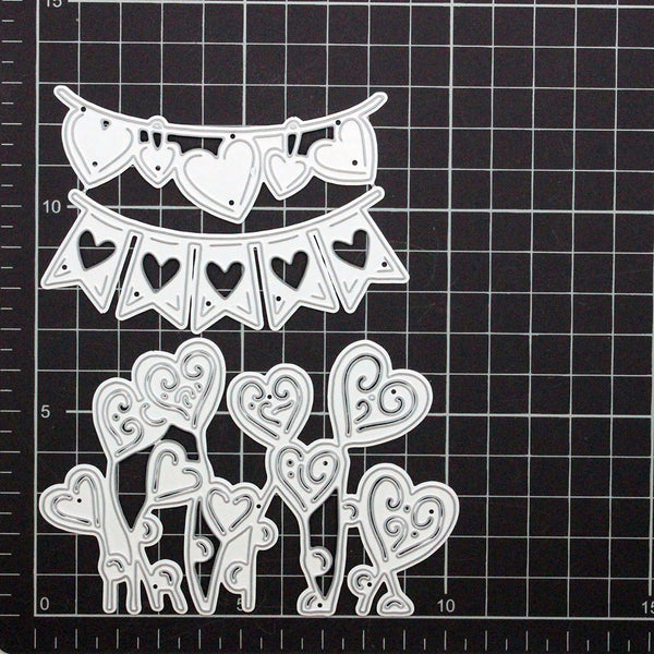 【Original】Hollow Heart Balloons Flag Dies