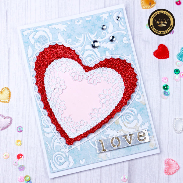 【Original】Petal Lace Heart Border Dies