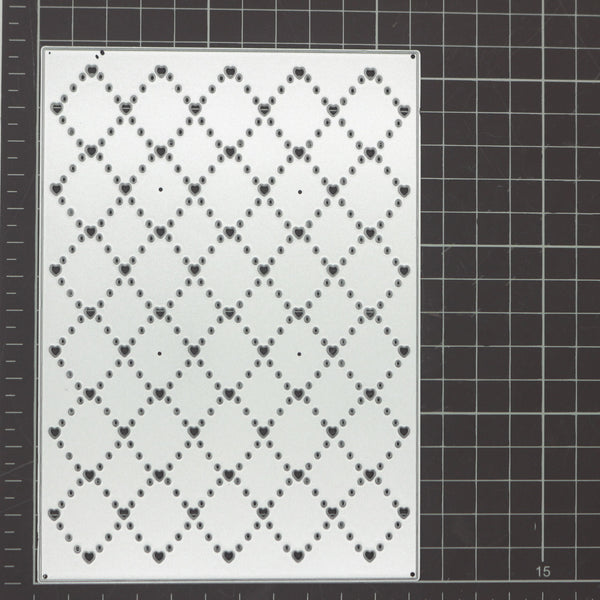 Heart Checkered Backdrop Die