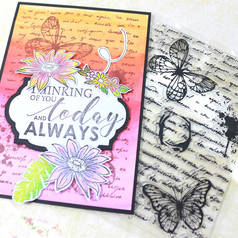 Butterfly Text Background Stamp