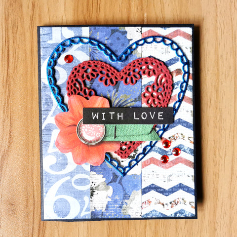 【Original】Petal Lace Heart Border Dies
