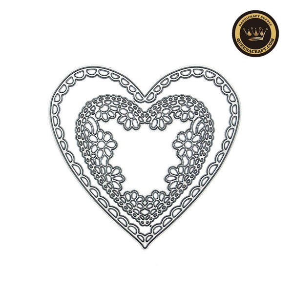 【Original】Petal Lace Heart Border Dies