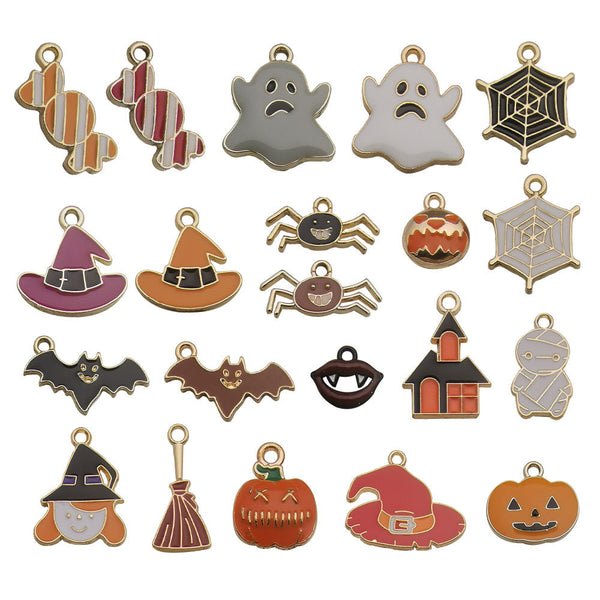 21PCS DIY Mixed Halloween Series Alloy Pendants