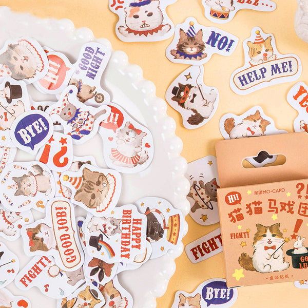 45PCS Cat Circus Decorative Stickers