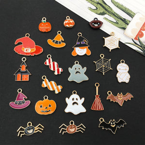 21PCS DIY Mixed Halloween Series Alloy Pendants