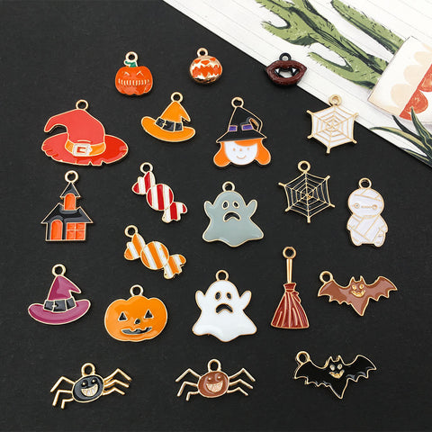 21PCS DIY Mixed Halloween Series Alloy Pendants