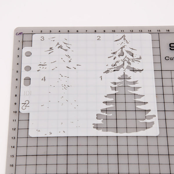 Multi-layered Pine Tree Layering Painting Stencils
